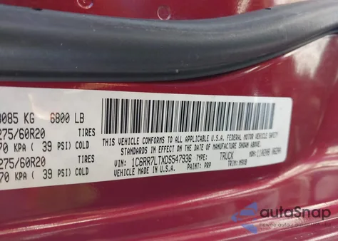 2013 Ram 1500 Big Horn из США, поврежденный, VIN 1C6RR7LTXDS547936